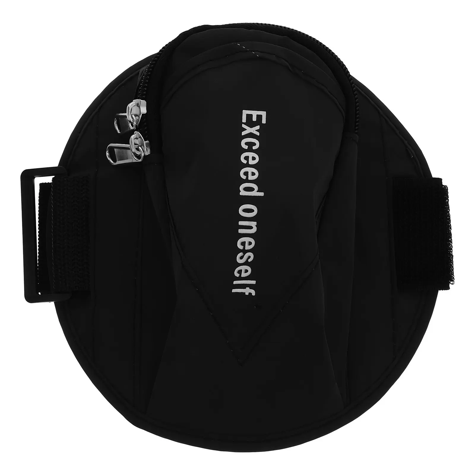 

Unisex Black Breathable Water-Resistant Running Sports Armband Adjustable Zipped Pocket for Phone Keys Money Cards Holder