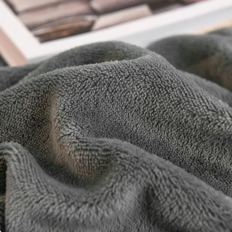 1 قطعة الحليب الشتاء المخملية المجهزة غطاء سرير الشمال بلون أفخم فراش الغطاء الواقي سميكة الدافئة سجادة ضد الإنزلاق للمنزل #5