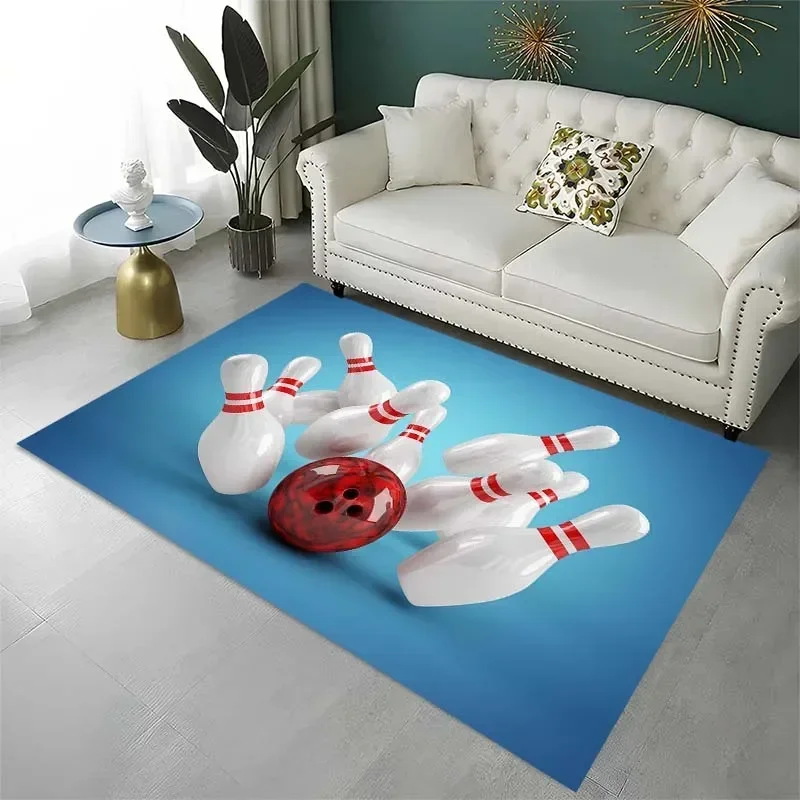 3D bowling carpet, hockey pattern living room bedroom housewares baby mat bathroom kitchen non-slip carpet birthday present