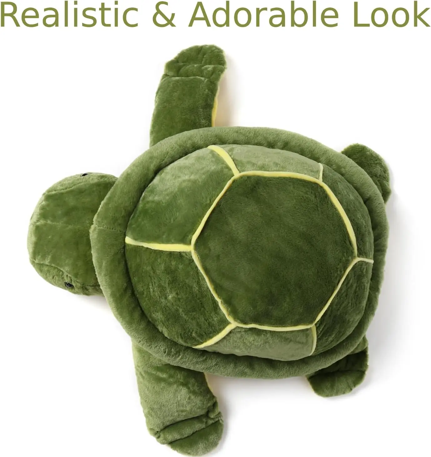 MorisMos Giant Turtle Stuffed Animal 25 inch, Large Stuffed Sea Turtle Plush Toy, Big Stuffed Turtle Pillow for Kids,  Green