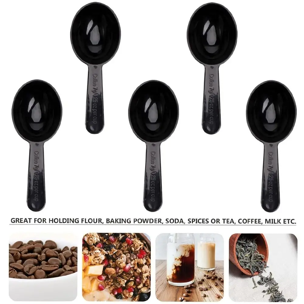 Mini Plastic Measuring Teaspoon Scoop Black 15ml Coffee Scoop Coffee Beans Container Scoop Home