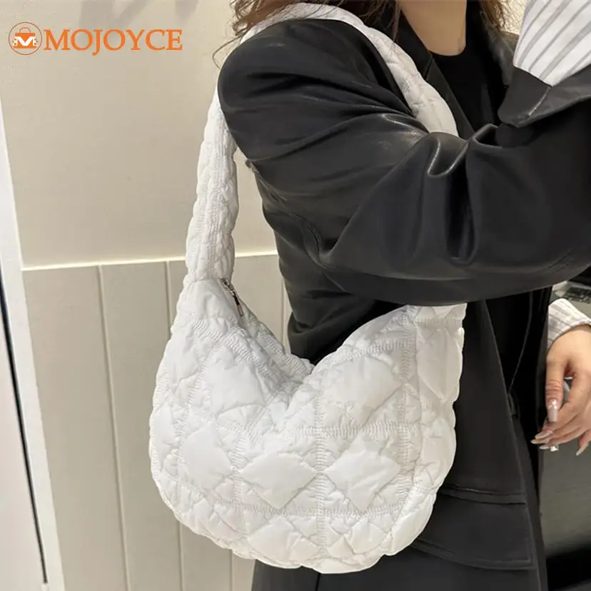 Fashion Cloud Pleatd Shoulder Bags Quilted Bubble Women Tote Handbag Puffy Versatile Small Armpit Bag Nylon Padding Underarm Bag