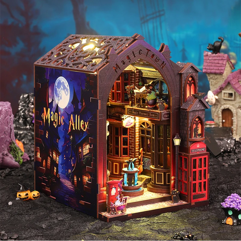 

DIY Book Nook Kit Wooden Doll House Making And Assembling Room Toys Home Bedroom Handmade Building Model Toy For Christmas Gift