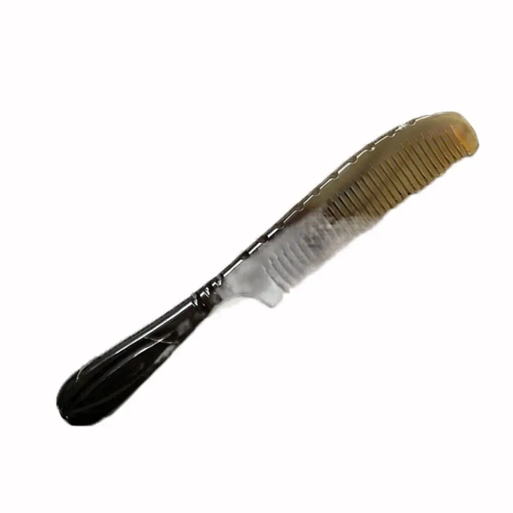 

Natural Buffalo Horn Massage Comb Anti-static Multifunction Narrow Edge Horn Comb Meridian Scrapping Smooth Scalp Massage Brush