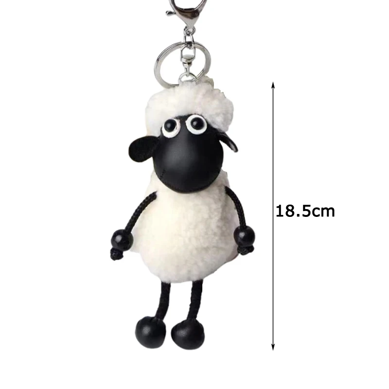 Anime Sheep plush keychain Cartoon Animal Figure Kind friend Shirley Stuffed Doll Car keying Bag Pendant Toy Kid Christmas Gifts