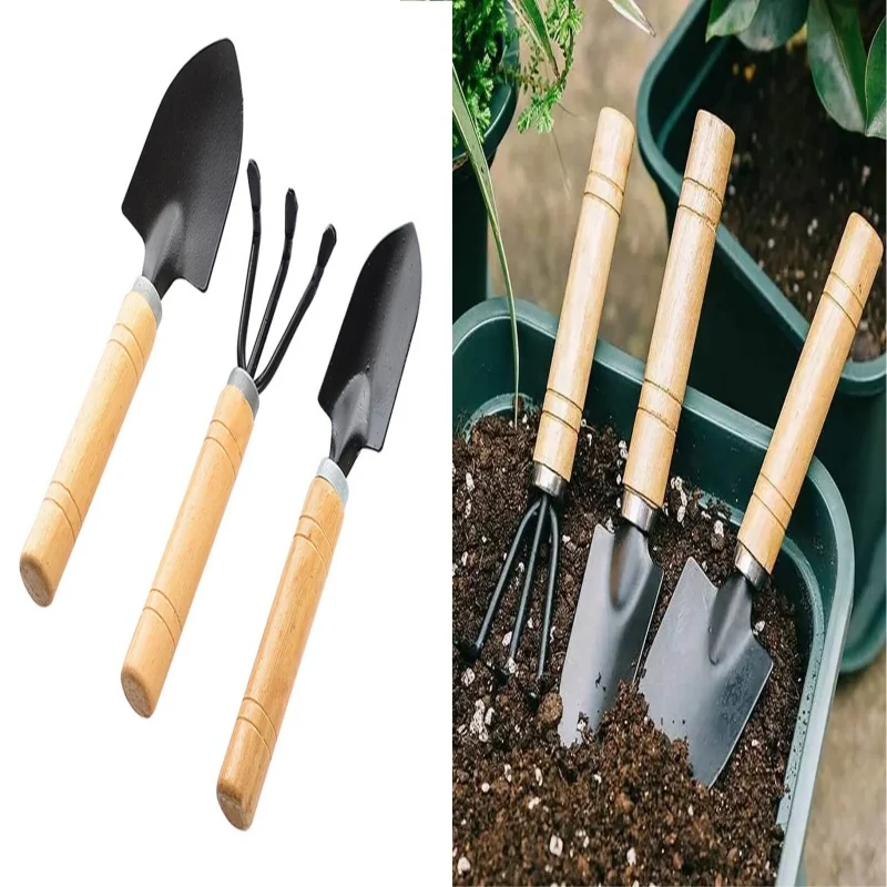 3Pcs/Set Mini Garden Tool Set For Garden Plants Flower Pot Cactus Vegetables Digging Weeding Indoor Small Plants Garden Tools