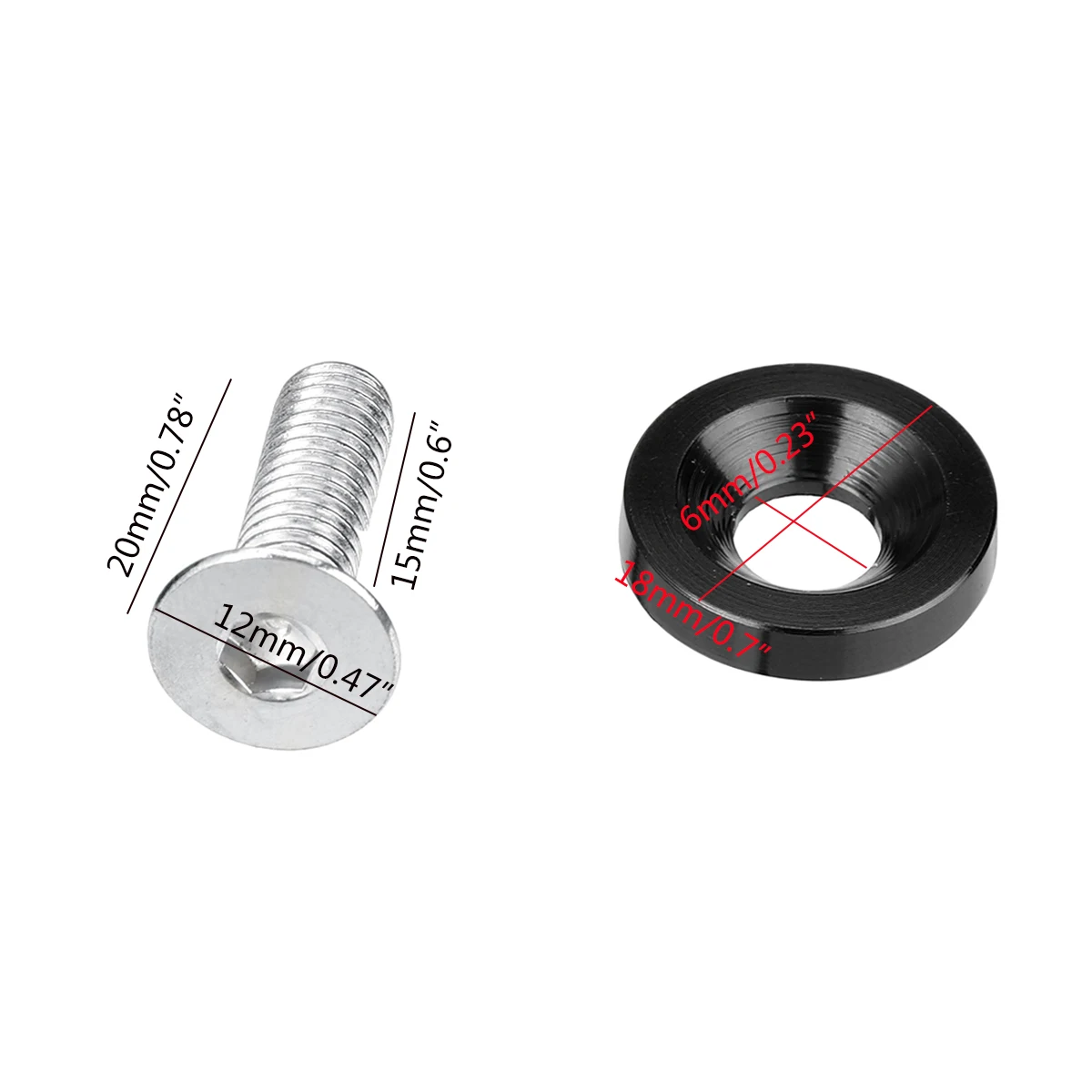 40 قطعة M6 الألومنيوم عرافة رئيس البراغي ومسامير غسالة الحاجز-تعديل السيارة العالمي JDM مصد للسيارات محرك مقعر السحابات #4