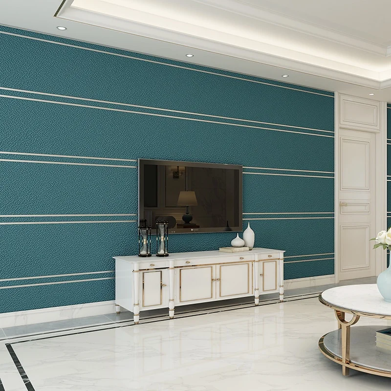 Nordic Style Plain Striped Wallpaper Suede Deerskin Wallpaper Bedroom Living Room TV Background Wall Decor Non-woven Wall Paper