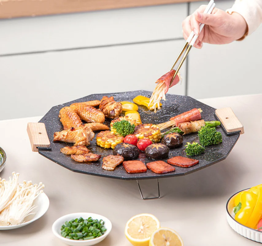 

Outdoor Electric Grill Pan Rotisserie Pot Smokeless Non-stick Multifunctional Grill Pan BBQ Fried Meat Electric Grill Oven