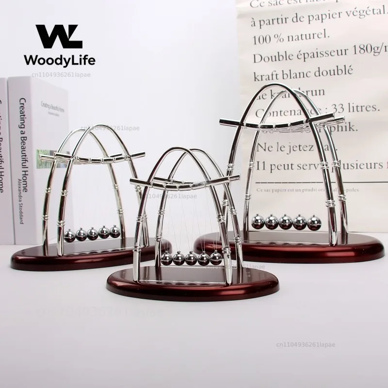 Square T-shaped Newton pendulum, permanent motion meter collision ball Newton billiards home improvement view 3
