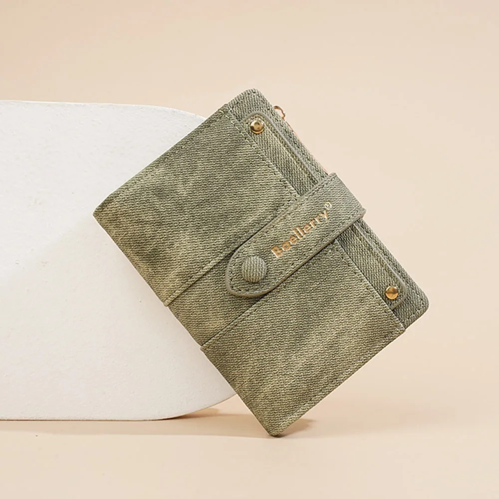 Pu Leather Women Short Wallet Large Capacity Bank/ID/Credit Card Bag Zipper Closure Business Card Holder