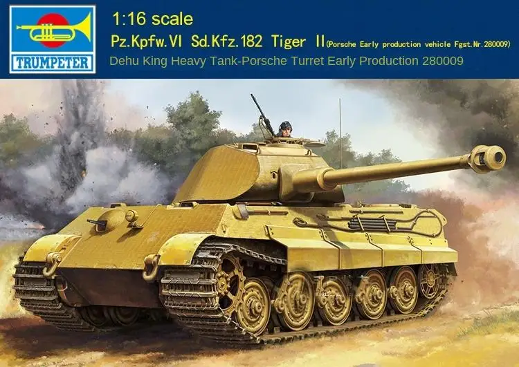 

Trumpeter 00948 1:16 Pz.Kpfw.VI Sd.Kfz.182 Tiger II Porsche Early Production Fgst.Nr.280009