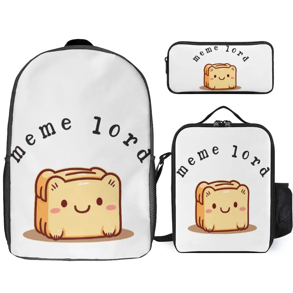 

Heavy Mental Music Cats Meme Cute Cat Loaf 15 Firm Comfortable Blanket Roll 3 in 1 Set 17 Inch Backpack Lunch Bag Pen Bag Picnic