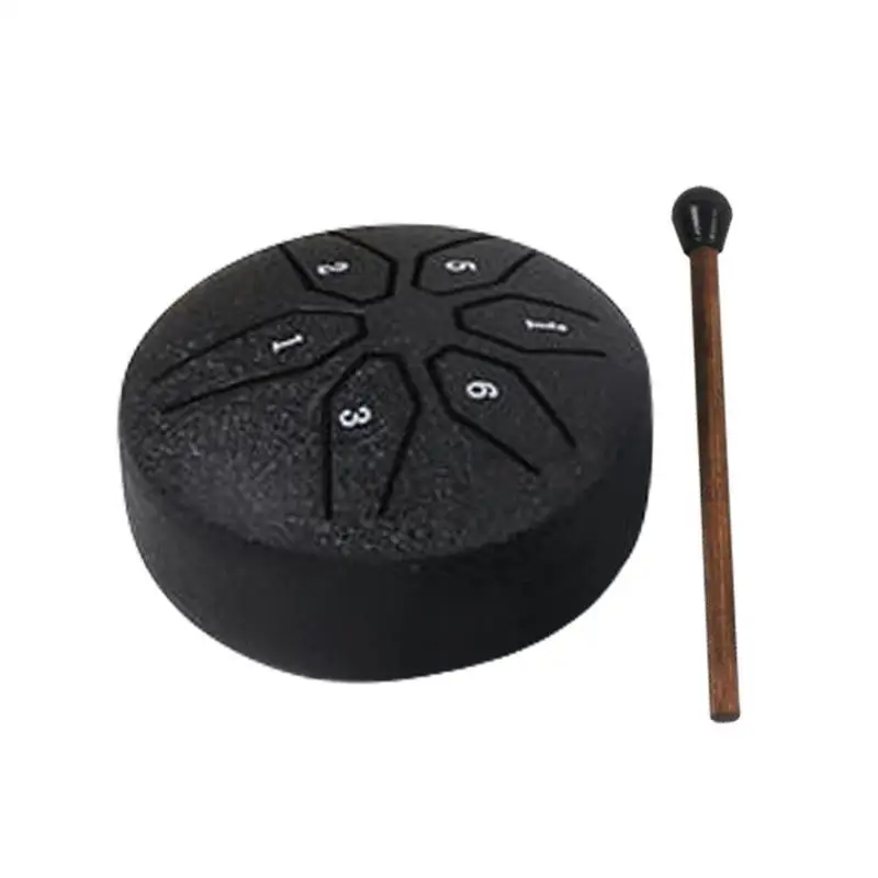 Pocket Steel Tongue Drum 3 Inches Percussion Drum Avoid Impulsive Emotions Steel Tongue Drum 6 Notes For Advanced Musicians