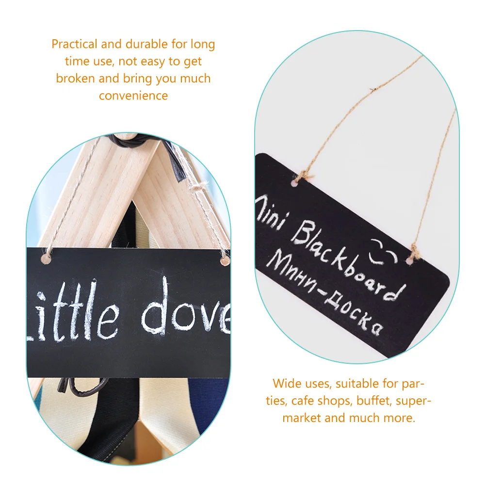 10Pcs Small Chalkboard Sign Hanging Wooden Blackboard for Party Wedding Event Message Board Chalkboard Sign Board
