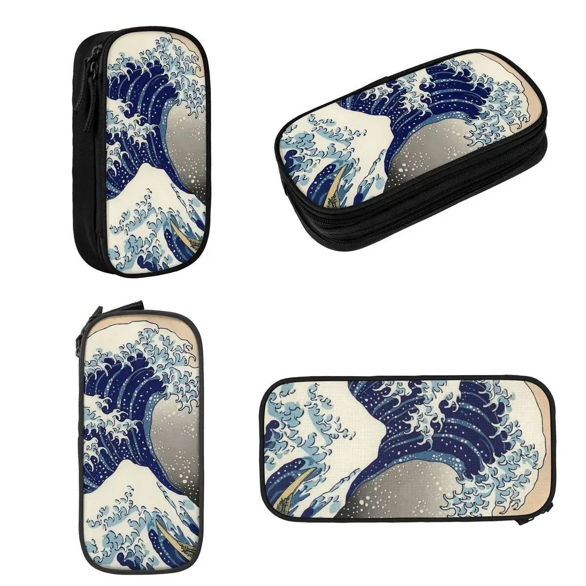 Great Wave Of Kanagawa Pencil Cases Large Storage Pen Bags Pen Box Pencil Pouch For Boys Girls Students Stationery School Office