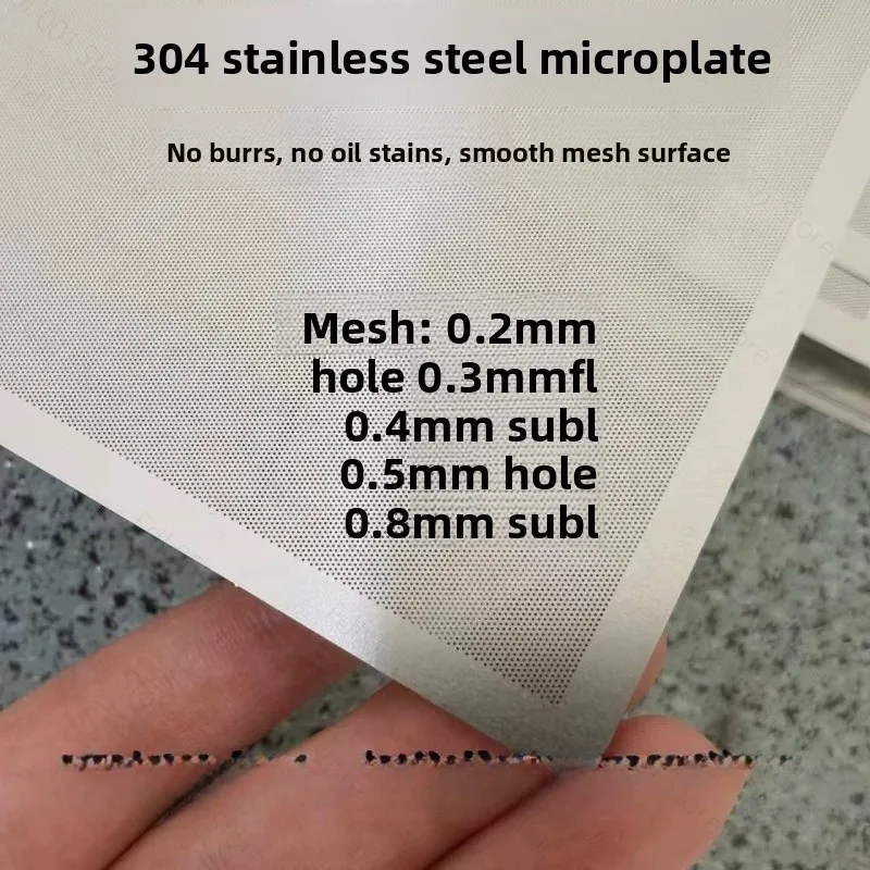 304 Stainless Steel Etched Micro Perforated Sheet, Precision Etching Screen with 0.2/0.3/0.4/0.5/0.8mm Aperture Size