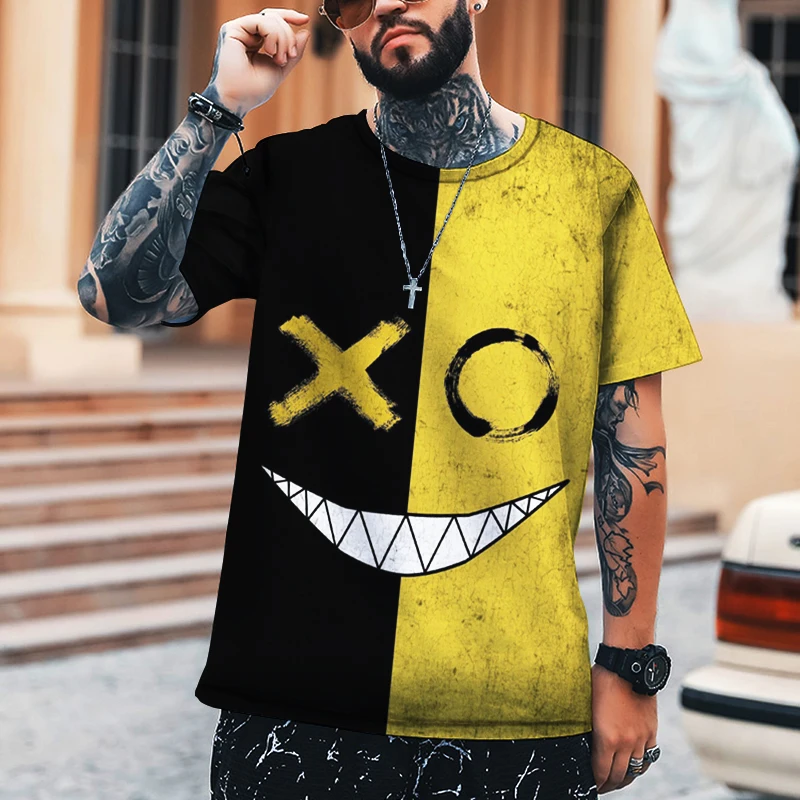 Xoxo Pattern T-shirt Fashion Men's Street Casual Sports Shirt Male O-neck Oversized T-shirt 100% Leica Polyester High Quality