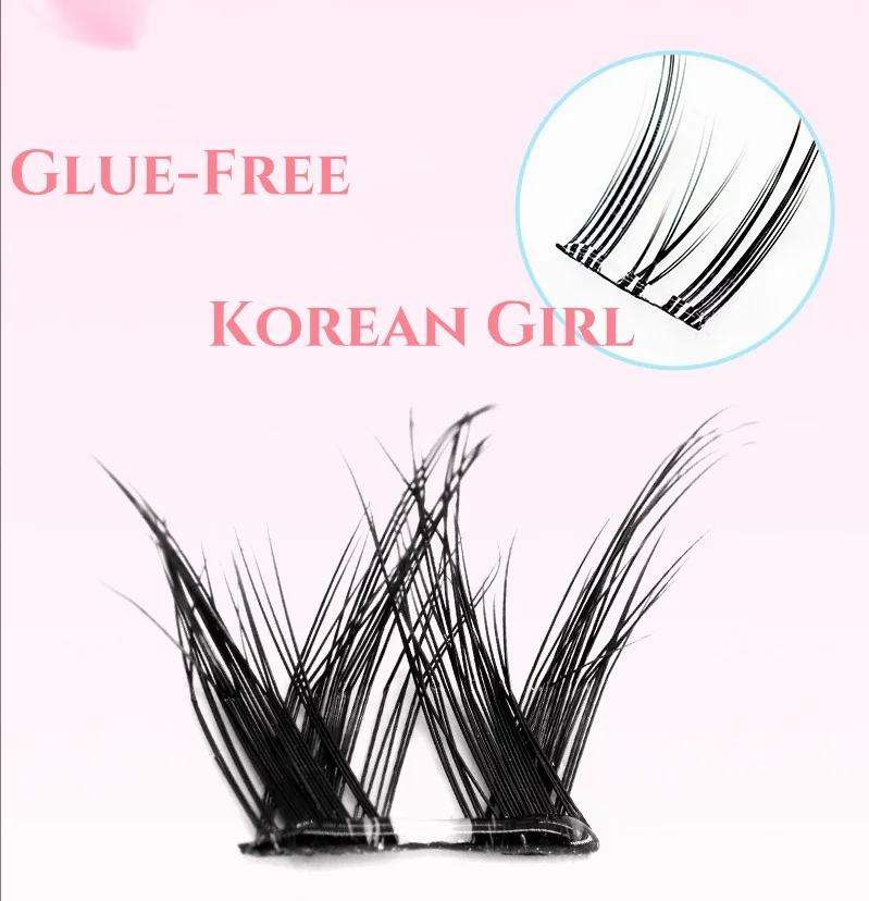 MIAOJIE 自己粘着まつげクラスターまつげ接着剤なし個別まつげソフトアイドルラッシュクラスター再利用可能な自己粘着まつげ