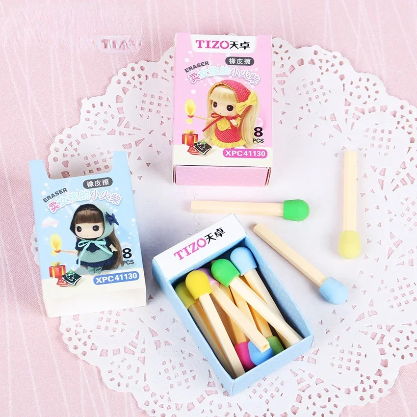 8 Stks/pak Leuke Kawaii Wedstrijden Gum Mooie Gekleurde Gum Voor Kinderen Studenten Kids Creatieve Item Gift