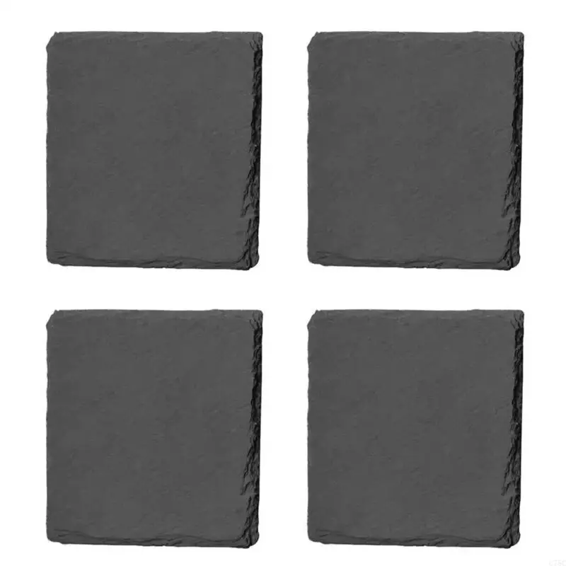 U75C 4PCS ديكور المنزل القدح كوب مقاومة للحرارة هدايا الجدول أدوات الطاولة شريط طبيعي غير قسيمة الحجر مشروب السفينة مصنوعة يدويا