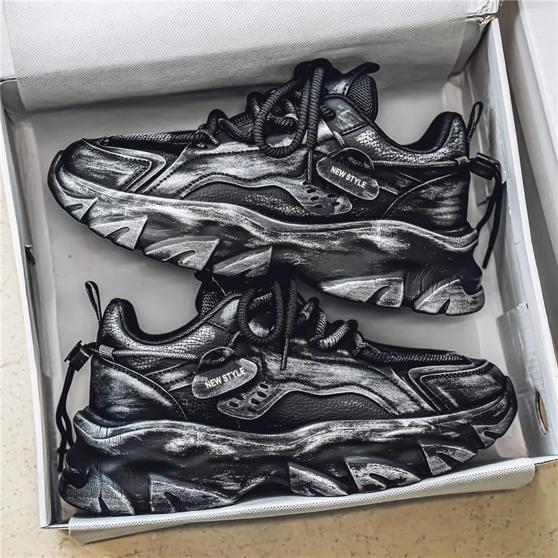 Herrenmode Sportschuhe Vier Jahreszeiten weiche Sohle rutschfeste Komfort Outdoor Laufschuhe Jugend Casual Gezeitenschuhe Studenten Turnschuhe