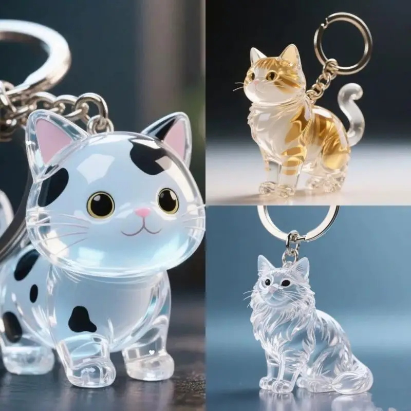 New Transparent Cat Hair Storage Capsule Keychain Bag Pendant Pet Fur Keepsake Capsule Souvenir Collection Gift Decoration Acces