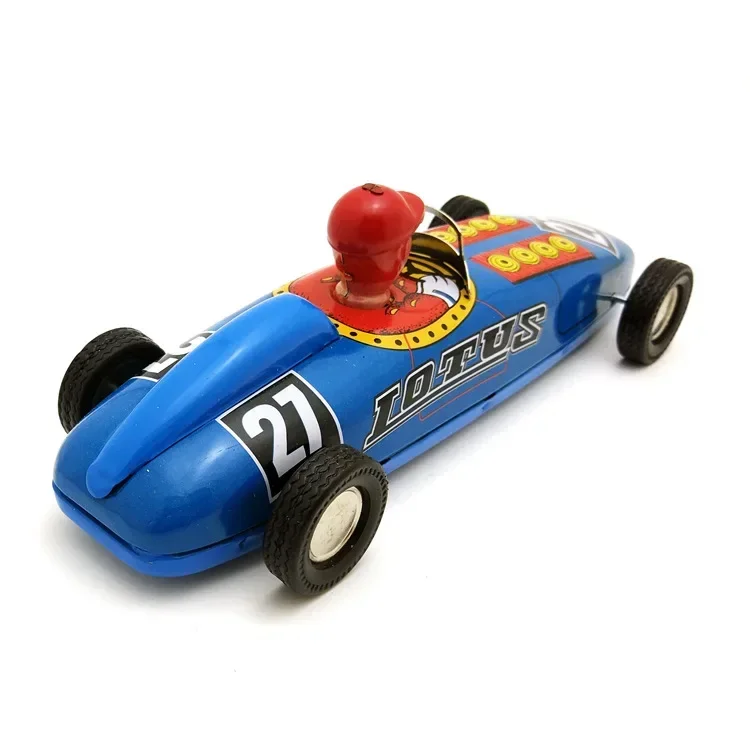 [Funny] Adult Collection Retro Wind up toy Metal Tin F1 Racing car champion racer Clockwork toy figures model vintage toy gift