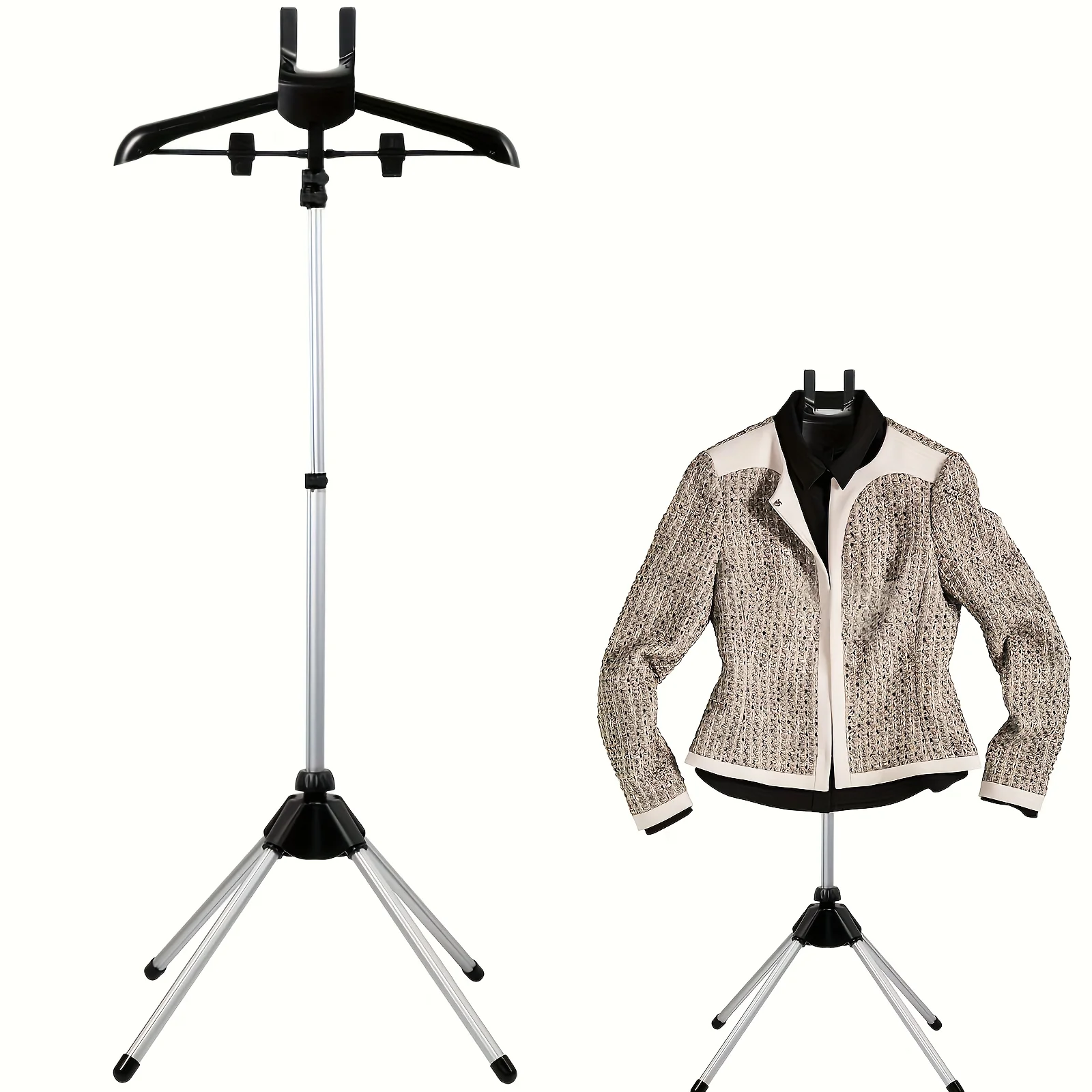 Aluminum Alloy Telescopic Ironing Rack, Stable Load-Bearing, for Hanging/Drying/Ironing Clothes, Foldable Telescopic Design