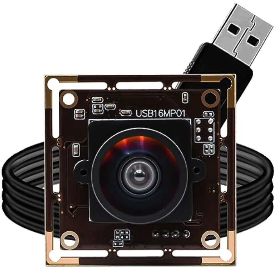 

Industrial USB camera module for 3D printer and computer use, CMOS IMX298 sensor, 16MP wide-angle, UVC compliant, black, 3.3ft