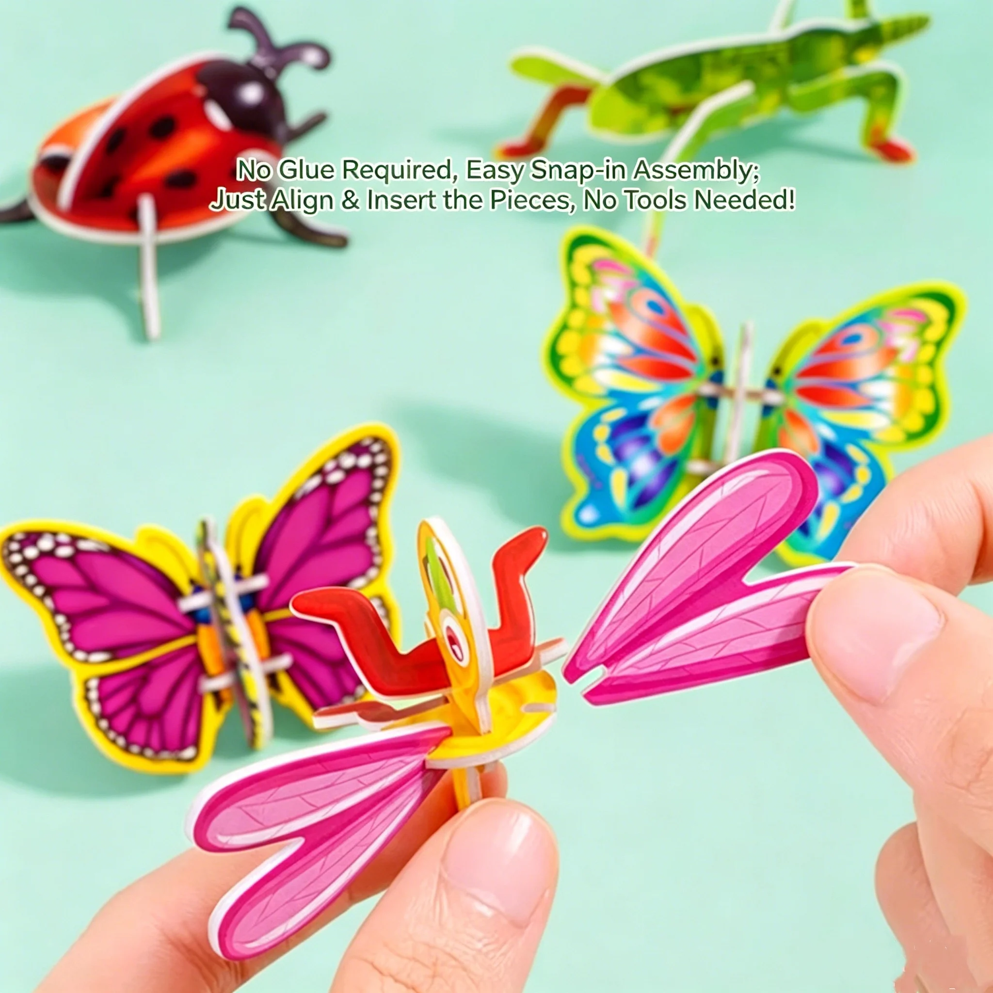 30Pcs 3D Paper Puzzle Mini Dino Animals Insects DIY Jigsaw Birthday Party Favors Reward Physics Science Education Gift for Adult