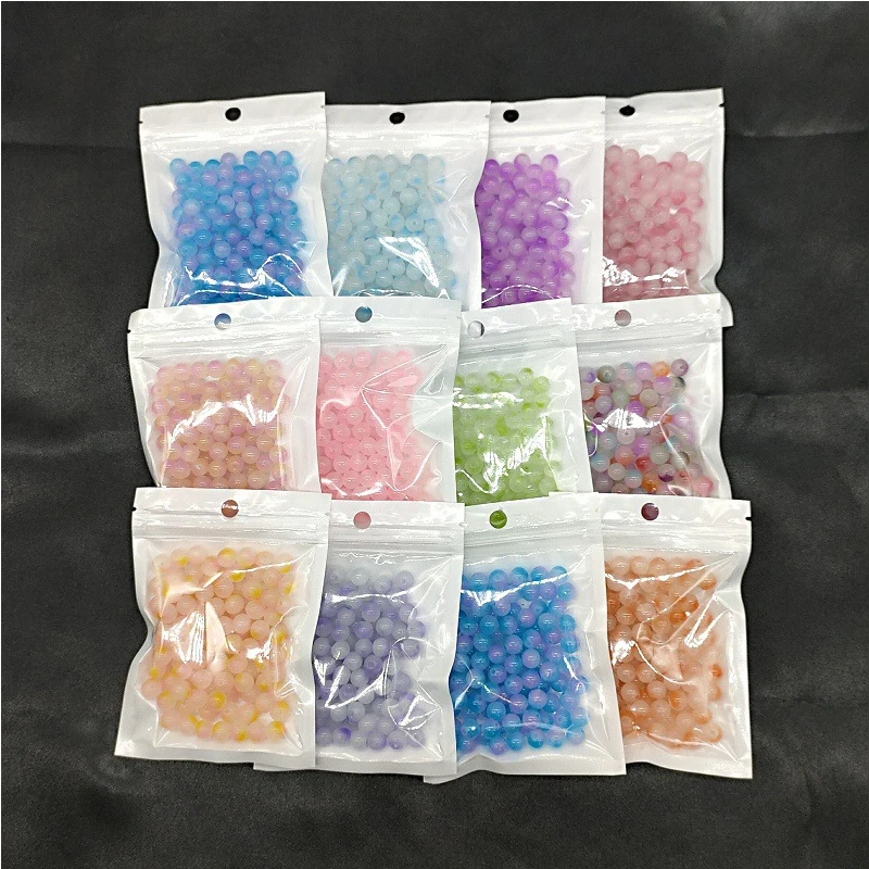 25pcs 8mm dichroic glass beads gradient spacer beads for jewelry making handmade diy bracelet accessories jewelry beads