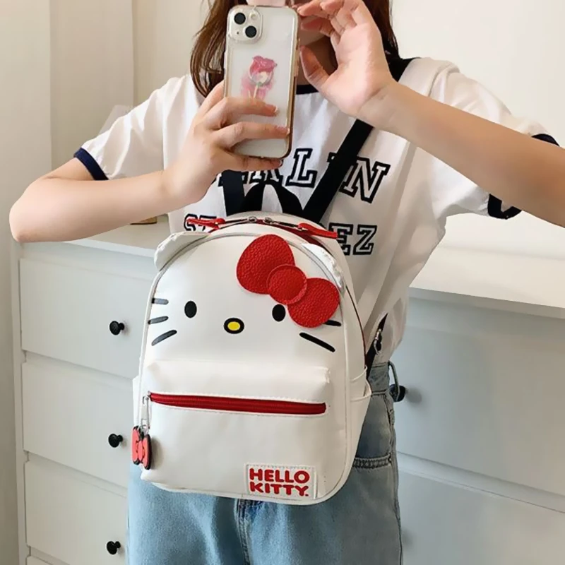 Women Kawaii Hello Kitty Kuromi Large Capacity Backpack Cute Cartoon Cinnamoroll My Melody Waterproof Fashion School Bags Girls