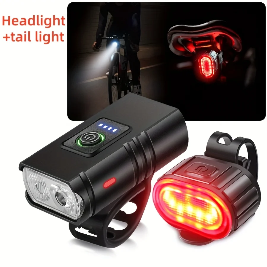 Bike Light USB Rechargeable MTB Front Lamp Head Lamp Flashlight Bicycle Lighting Flashlight LED Bike Accessories Taillights