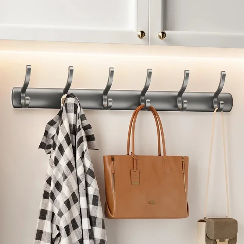 #No Punching And Punching Installation Clothes Hats Clothing Keys Hooks Aluminum Material Hanging Hooks Home Accessories Garden