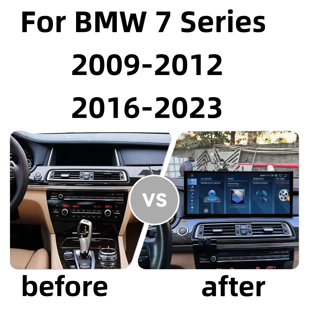 15.8Inch Android Wireless CarPlay Stereo For BMW 7 Series 2009-2012 Multimedia Player Head Unit Navigation Touch Screen