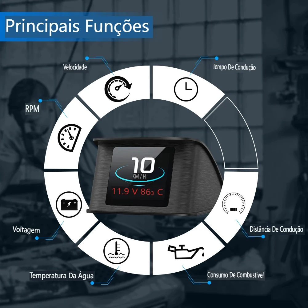 ANCEL HUD P10 OBD2 Head Up Display HUD On Board Computer Digital Speedometer With Fuel Consumption Auto Electronic Accessories