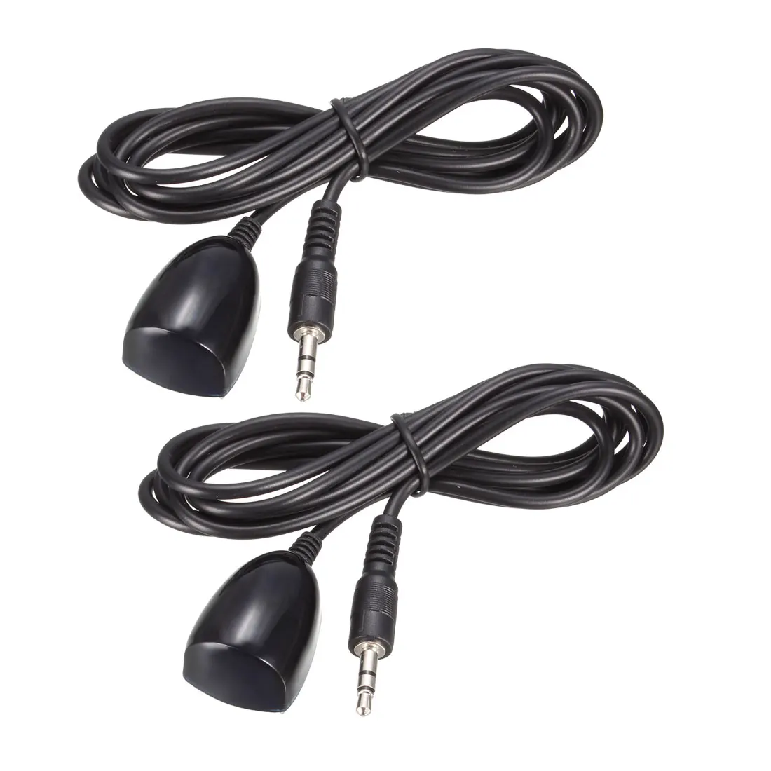 

Uxcell 2pcs IR Infrared Receiver Extender Cable 3.5mm Jack 4.2 Feet Long 26-39ft Receiving Distance Black Head