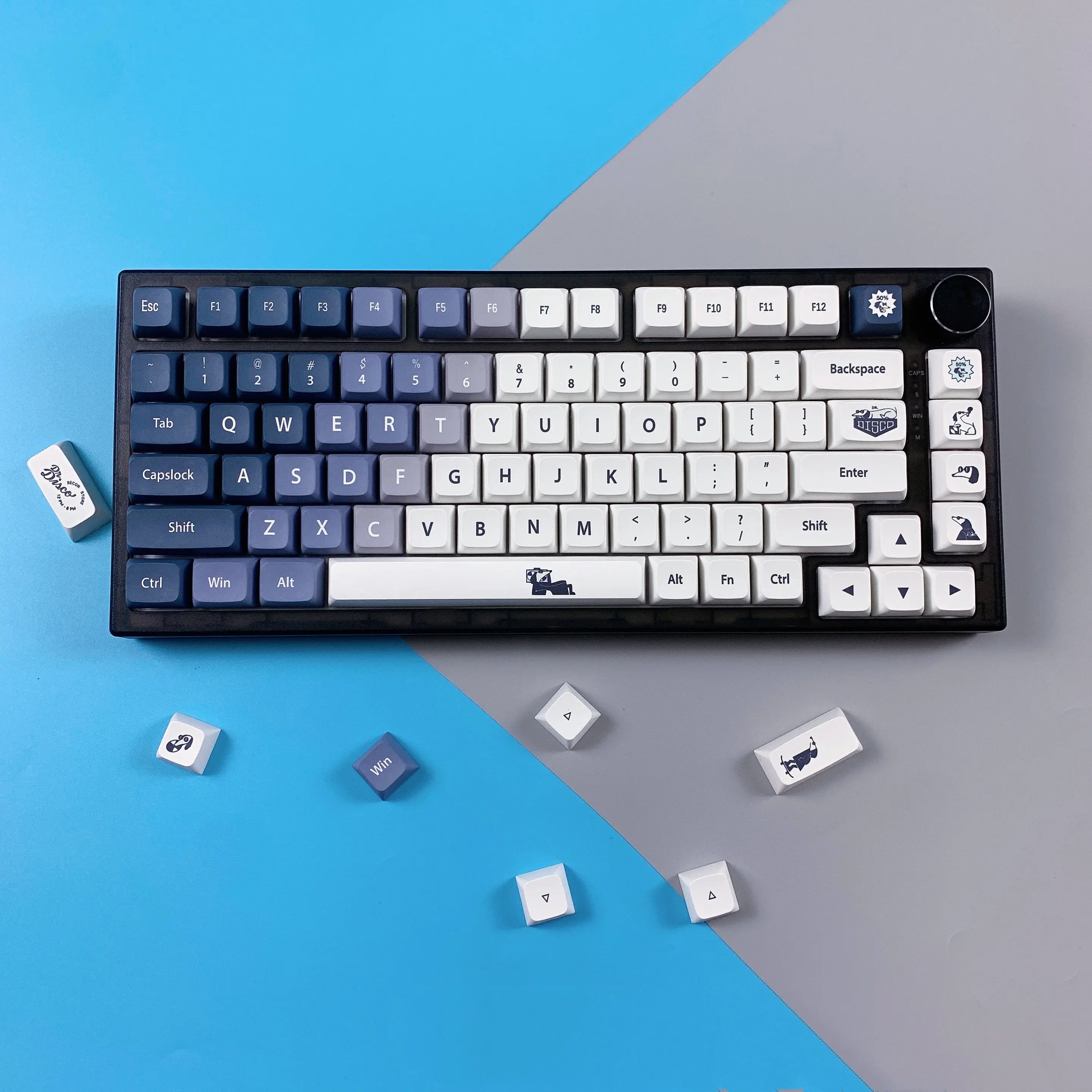 Teclado mecánico de perfil XDA con sublimación de tinte PBT, 127 teclas, tema de perro bonito, tecla de Color degradado personalizada para interruptores MX