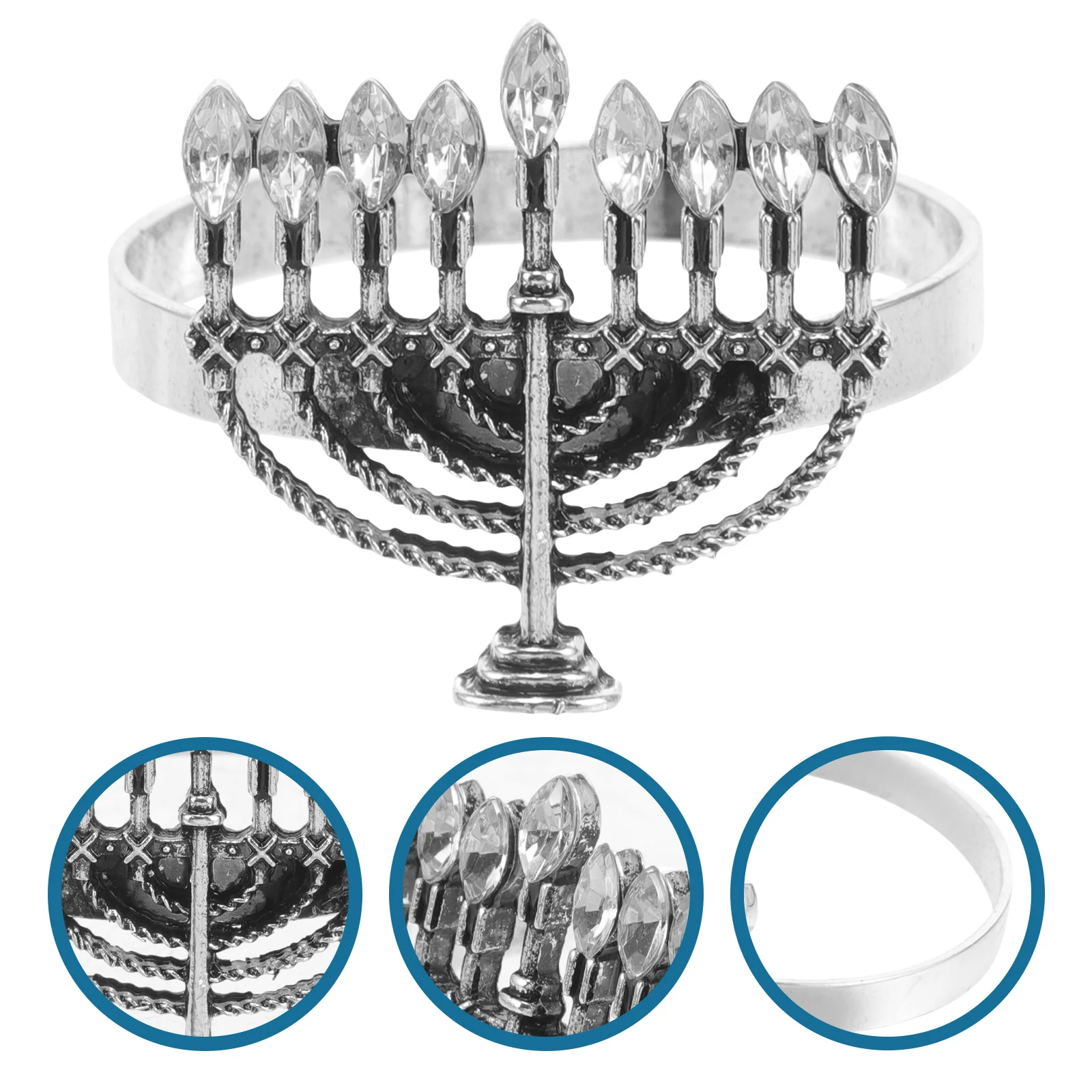 4 قطعة الشمعدان المعدني حلقات منديل أنيقة طاولة طعام ديكور العملي حفلة عشاء اكسسوارات حامل مناديل #3