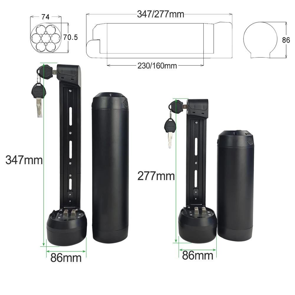 Reention Bottle eBike Battery Pack 24V 36V 10Ah 15Ah Samsung 21700 cells for Bafang TSDZ2 750W 500W 350W 250W Mini Batteries