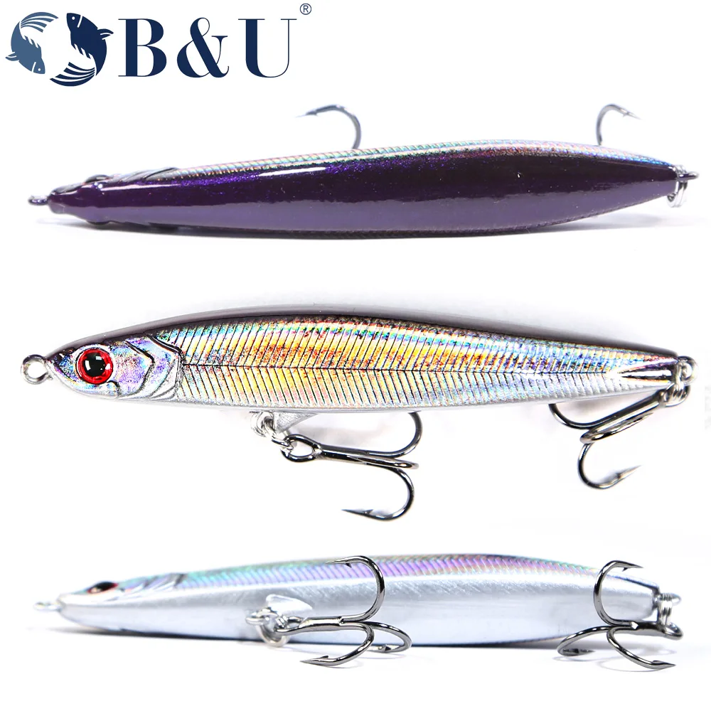 B & u sinkender Bleistift Ruck Angel köder Wobbler Bass Fisch Tackle Hart köder Angel zubehör Salzwasser köder Troll ing Fisch köder