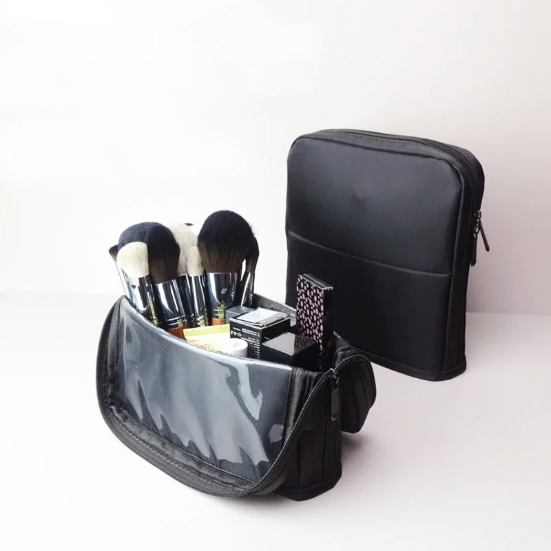 New Arrival Foldable Large Capacity Upstanding Brush Case Cosmetic Bag with Hook Waterproof