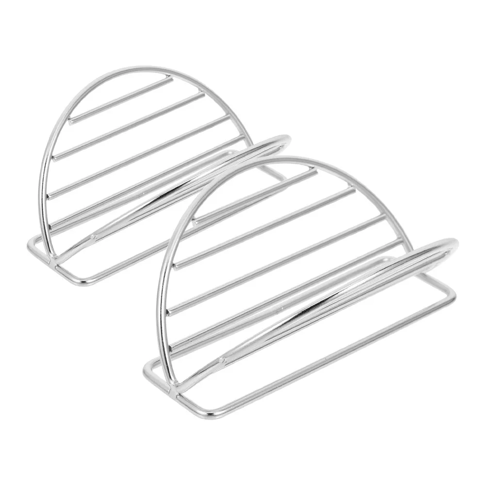 Soporte para tacos de acero inoxidable, multifuncional, para tacos, tortillas, huevos, sushi, postres, hogar, restaurante, 2 uds.
