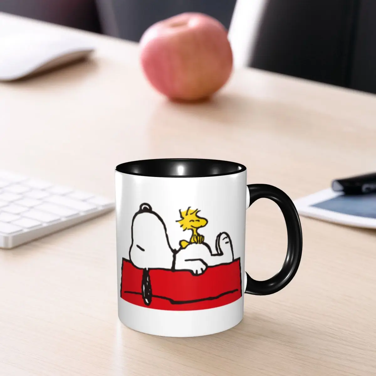 Manga Snoopy Woodstock Cartoon Dog Coffee Mug DIY Personalized Ceramic Tea Milk Mug Cup