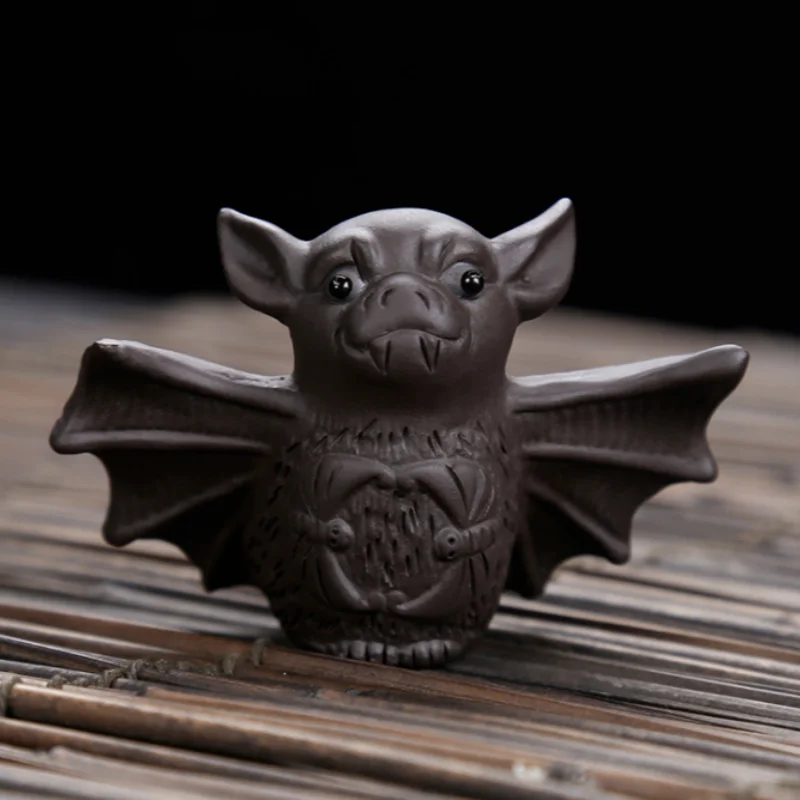Chinese Yixing Zisha Pottery Tea Pet :bat Desktop Decorations Tea Tray Pets Gift