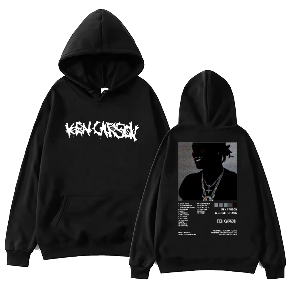 

Ken Carson A Great Chaos 2024 Hoodie Unisex Harajuku Pullover Tops Long Sleeve Hoodies Muisc Tour Fans Gift