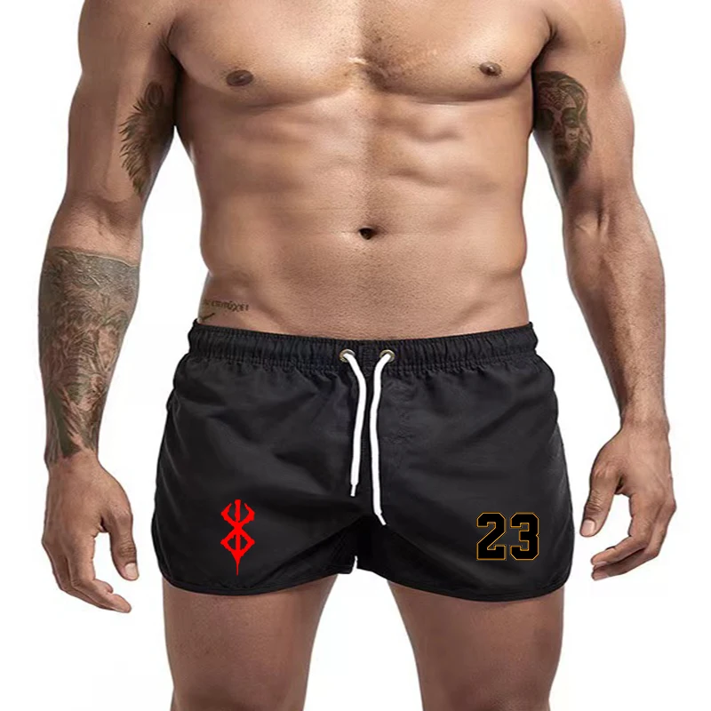 23 New Hot Summer Swimming Trunks Sports Gym Running Shorts Men\'s Beach Wear Luxury Beach Shorts Quick Dry Men\'s Surfboard