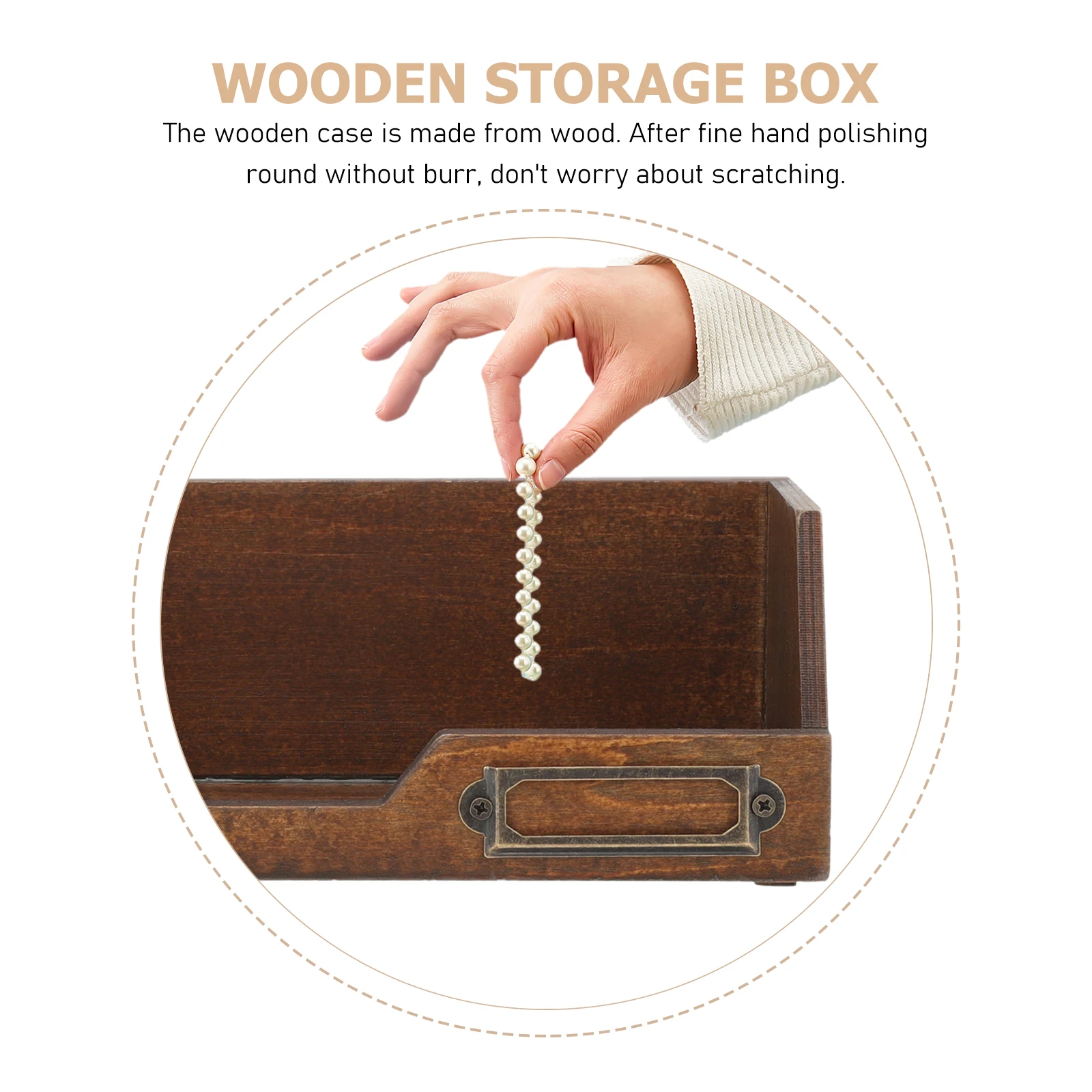 

2pcs Jewelry Box Wooden Desk Home Home Desktop Wooden Storage Boxes Craft Boxes Box Color Large Size Container