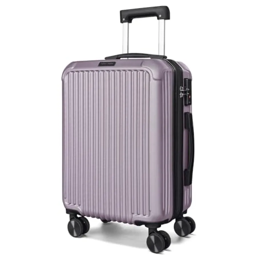 

Rose Purple 20 Inch Carry On Luggage Lightweight Durable Hard Shell with Wheels Expandable TSA Lock Airline Approved for Travel